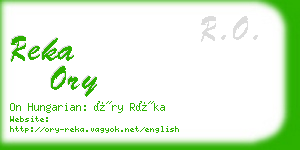 reka ory business card